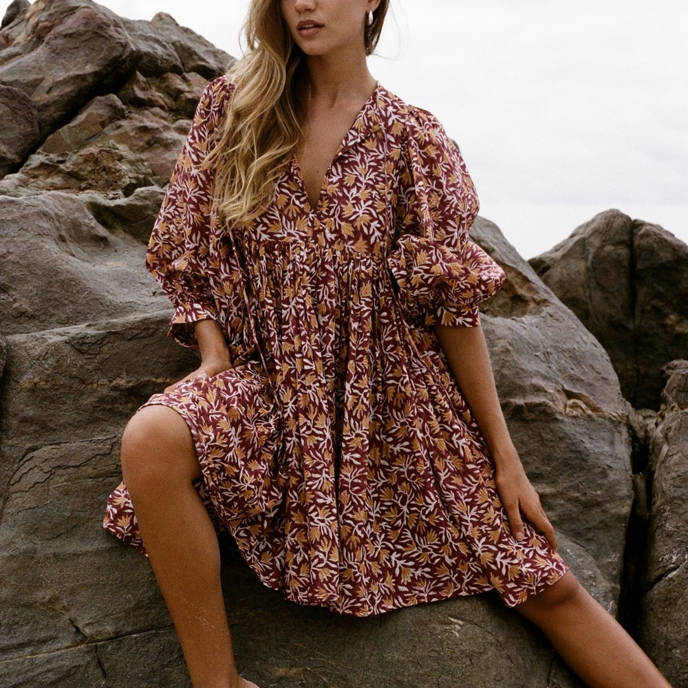 Daughters of India Kyra Mini Dress in Sumac